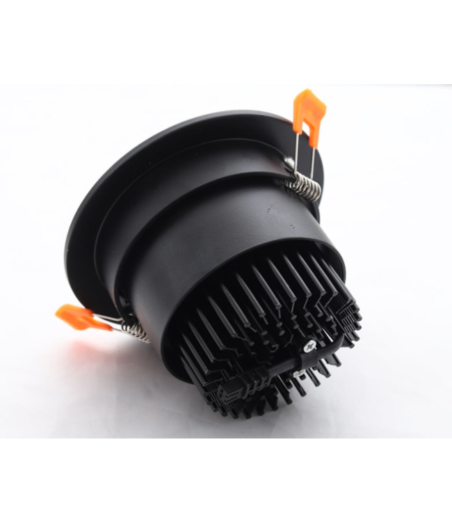 Inbouwspot zwart led 12W zaagmaat 95mm diameter 108mm