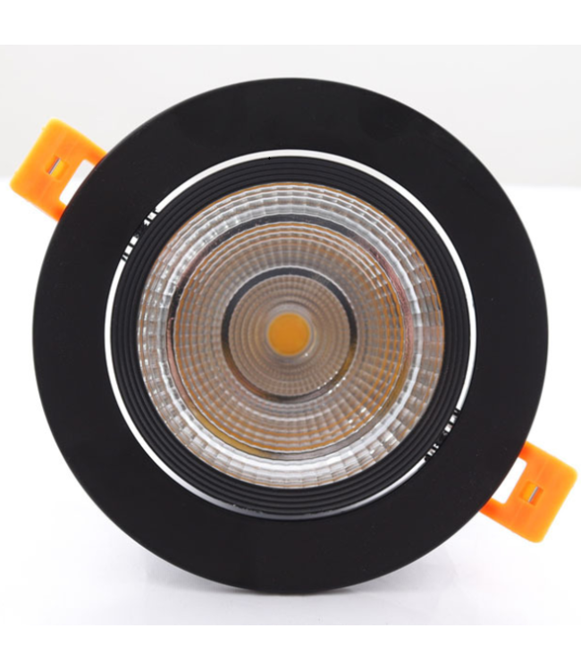 Inbouwspot zwart led 12W zaagmaat 95mm diameter 108mm
