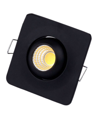 Mini spot orientable carré 55x55mm 3W blanc, noir