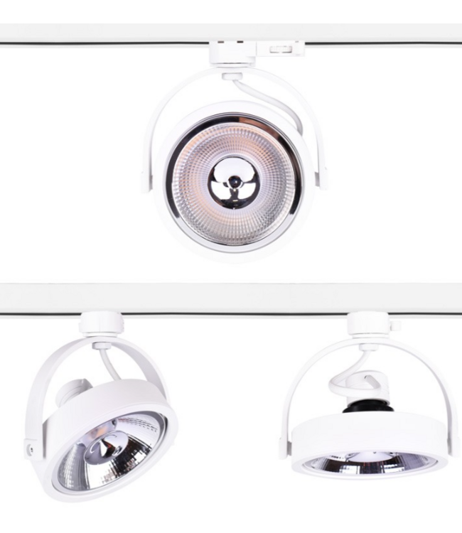 Railspot GU10 zwart of wit driefasig AR111  (lamp niet inbegrepen)