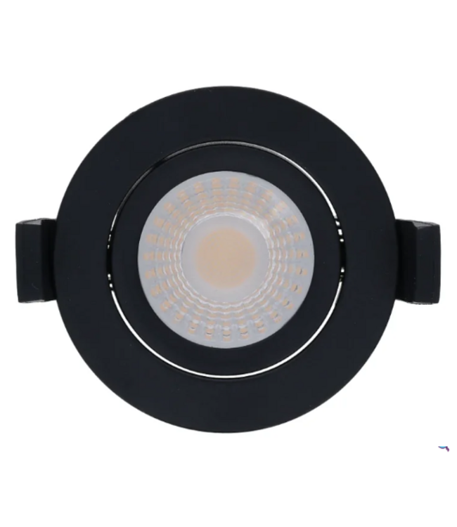 Spot LED encastrable effet bougie IP65 noir 5W/7W TCC Ø 83mm SDB ou extérieur