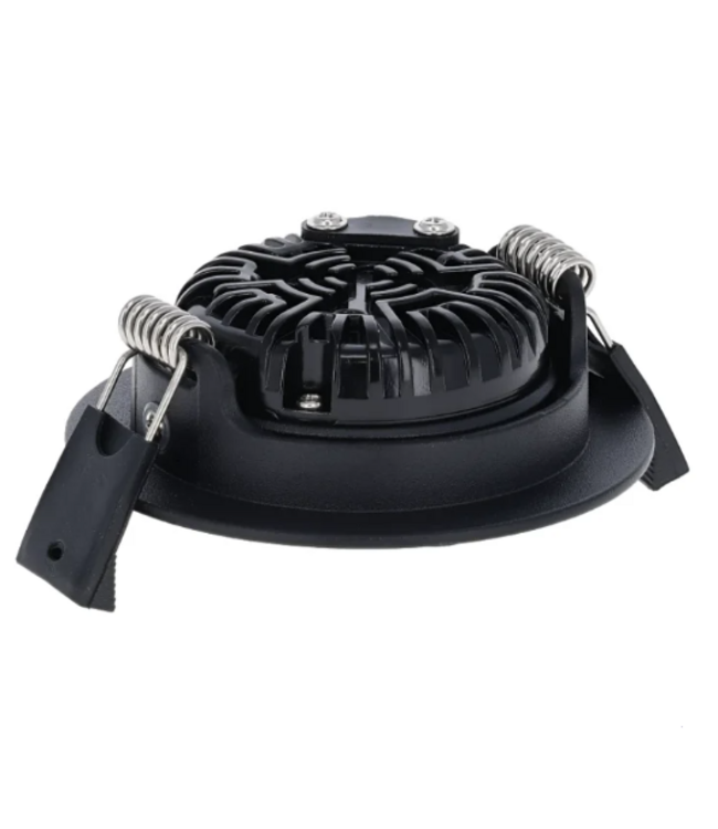 Spot LED encastrable effet bougie IP65 noir 5W/7W TCC Ø 83mm SDB ou extérieur