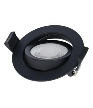 Spot LED encastrable effet bougie IP65 noir 5W/7W TCC Ø 83mm SDB