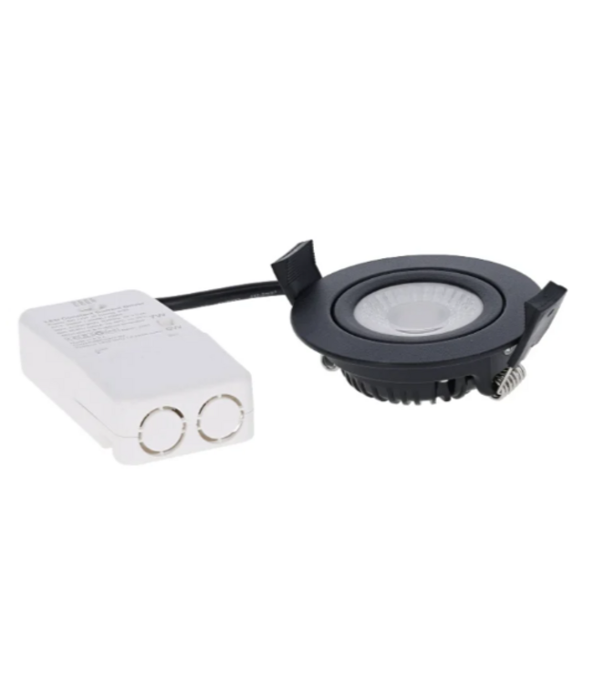 Dim to warm inbouwspot CCT zwart IP65 5W/7W Ø 83mm badkamer of buiten