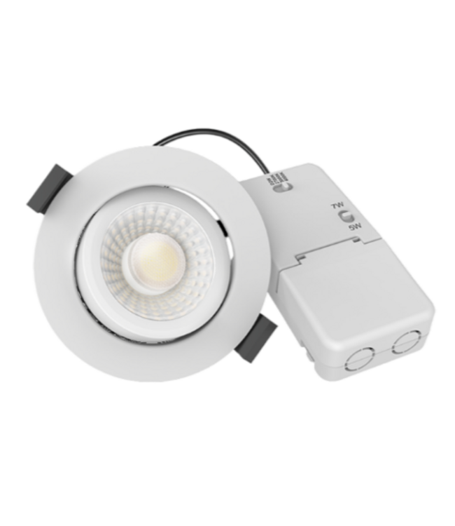 Spot LED encastrable dim to warm blanc IP65 5W/7W TCC extra plat
