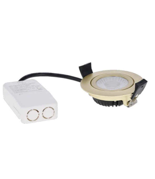 Spot dimmable à température variable doré IP65 TCC 5W/7W scie 75mm