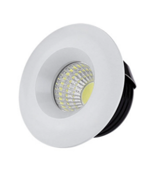 Spot encastrable diamètre 50 mm 5W LED blanc, noir dimmable faible hauteur