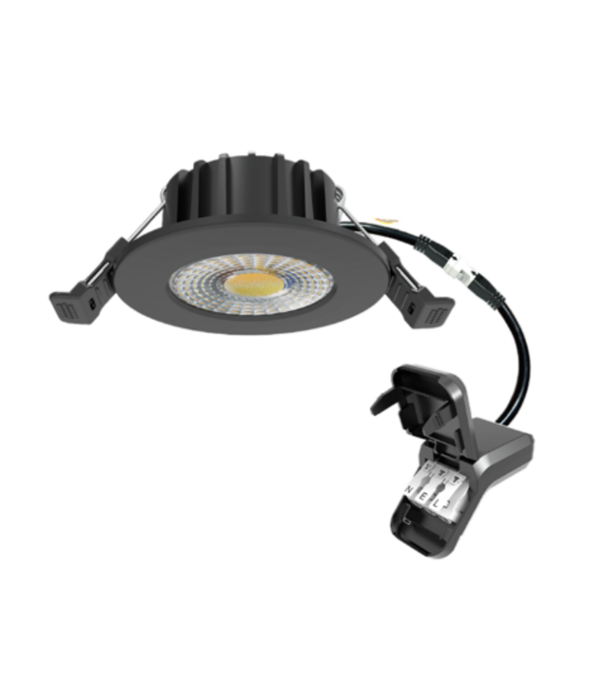 LED spot zaagmaat 50mm-70mm IP65 CCT 6W zwart buiten of badkamer