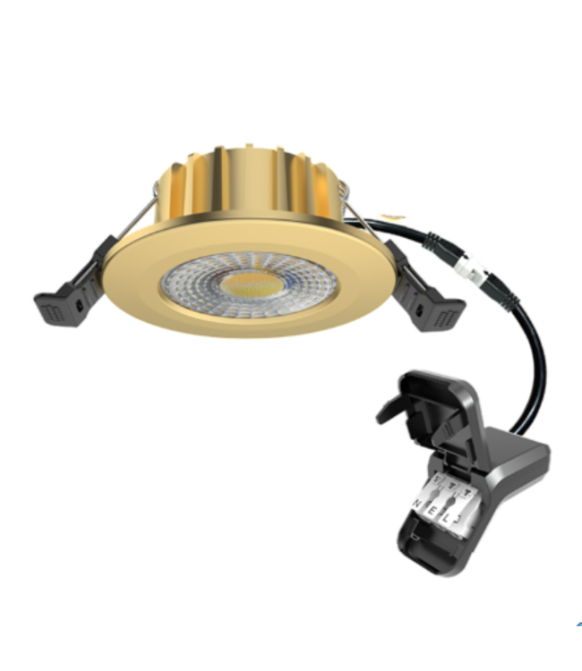 Inbouwspot messing diameter 75mm 6W LED CCT IP65 buiten of badkamer