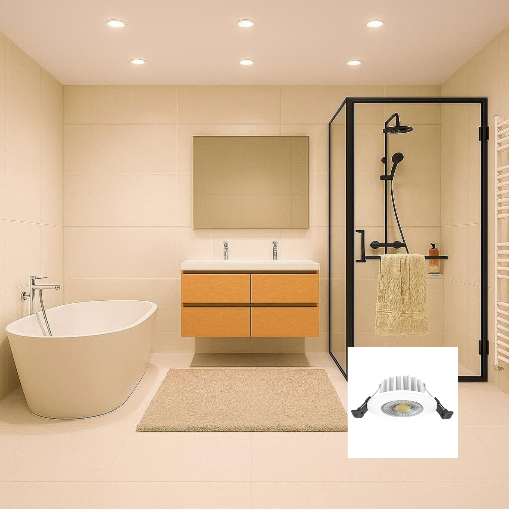 Beste inbouwspot voor flexibele badkamerverlichting met CCT