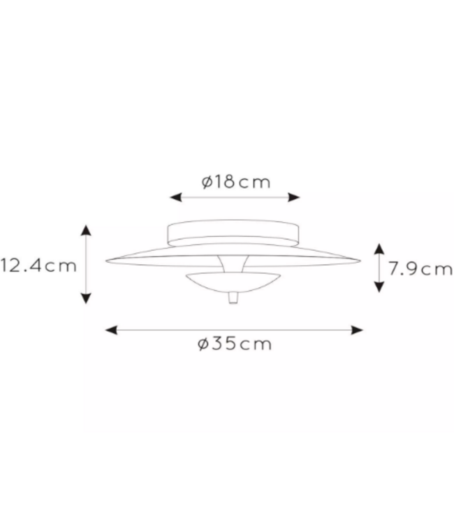 Plafonnier noir et cuivre Ø 35 cm design 9W dimmable