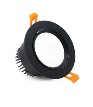 Spot orientable noir LED encastrable 7W trou 75mm dimmable