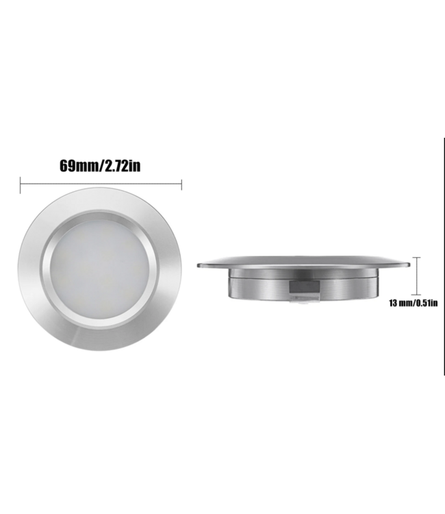 Spot LED encastrable plafond extra plat 3W 12V scie 60mm gris