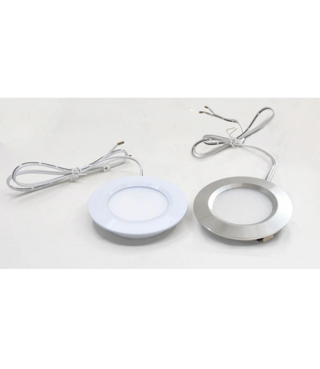 Lage inbouwspot 3W 12V zaagmaat 60mm diameter 69mm, 13mm hoog grijs