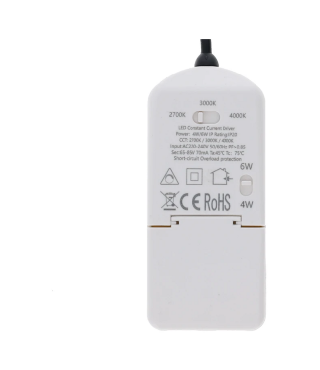 LED inbouwspot badkamer IP65 kantelbaar zwart 4W/6W Ø 75 mm CCT