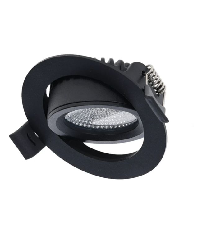LED inbouwspot badkamer IP65 kantelbaar zwart 4W/6W Ø 75 mm CCT