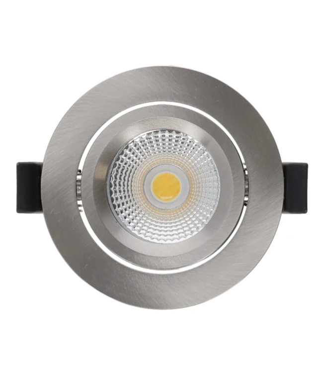 Spot alu brossé orientable IP65 gris CCT sciage 68mm 26mm haut