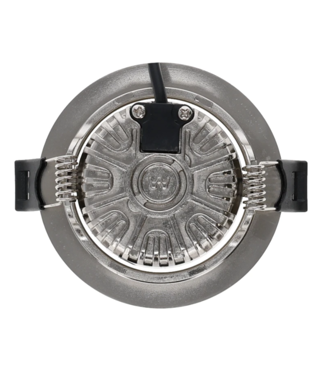 Spot alu brossé orientable IP65 gris CCT sciage 68mm 26mm haut