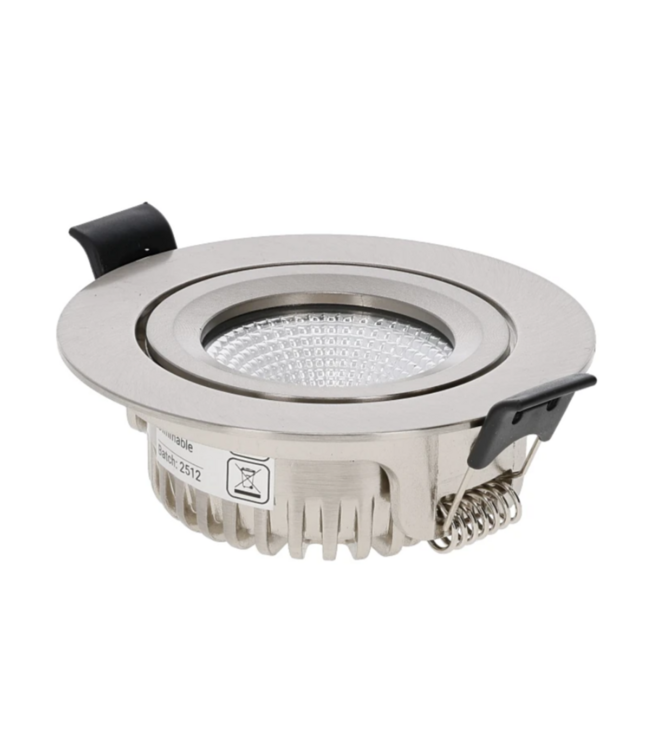 Spot alu brossé orientable IP65 gris CCT sciage 68mm 26mm haut