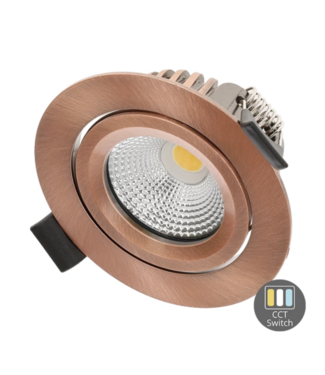 Inbouwspot koper 4W/6W IP65 CCT zaagmaat 68mm richtbaar