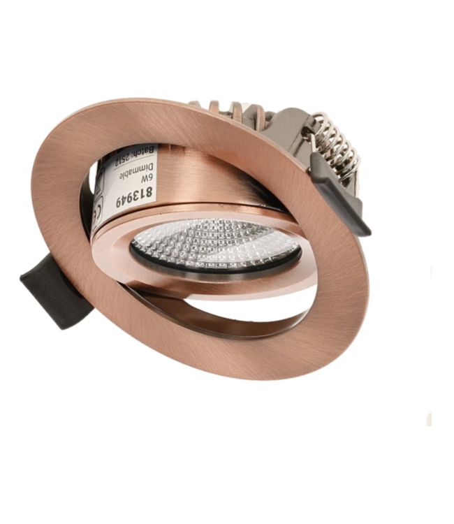 Inbouwspot koper 4W/6W IP65 CCT zaagmaat 68mm richtbaar