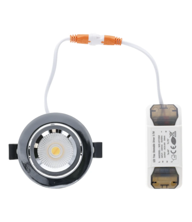 Spot encastrable chrome orientable 4W/6W IP65 TCC sciage 68mm