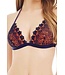 SALE S & XL - Triangel Bikini Blauw Oranje -Topje