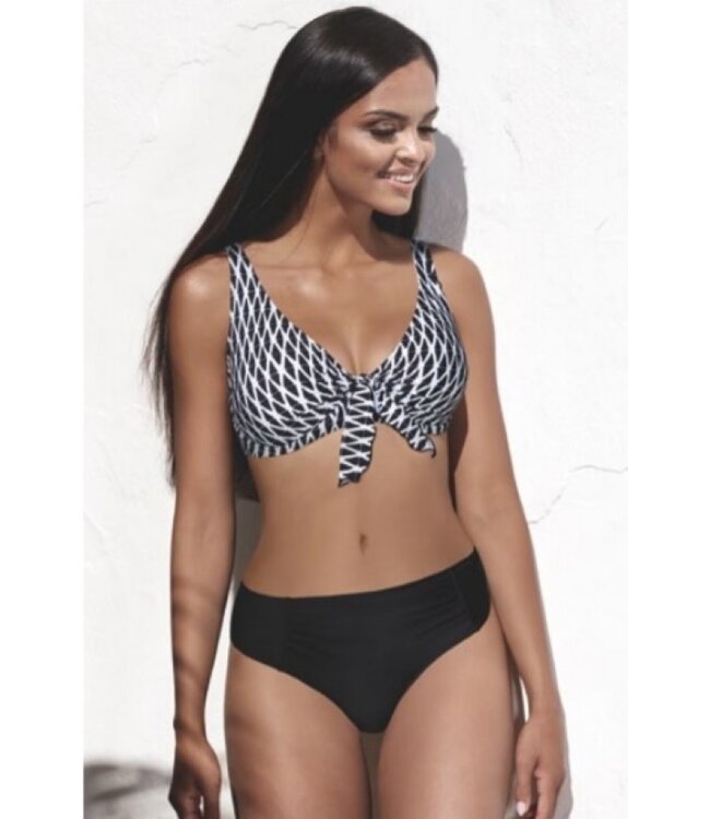 SALE Beugelbikini Zwart Wit -Topje