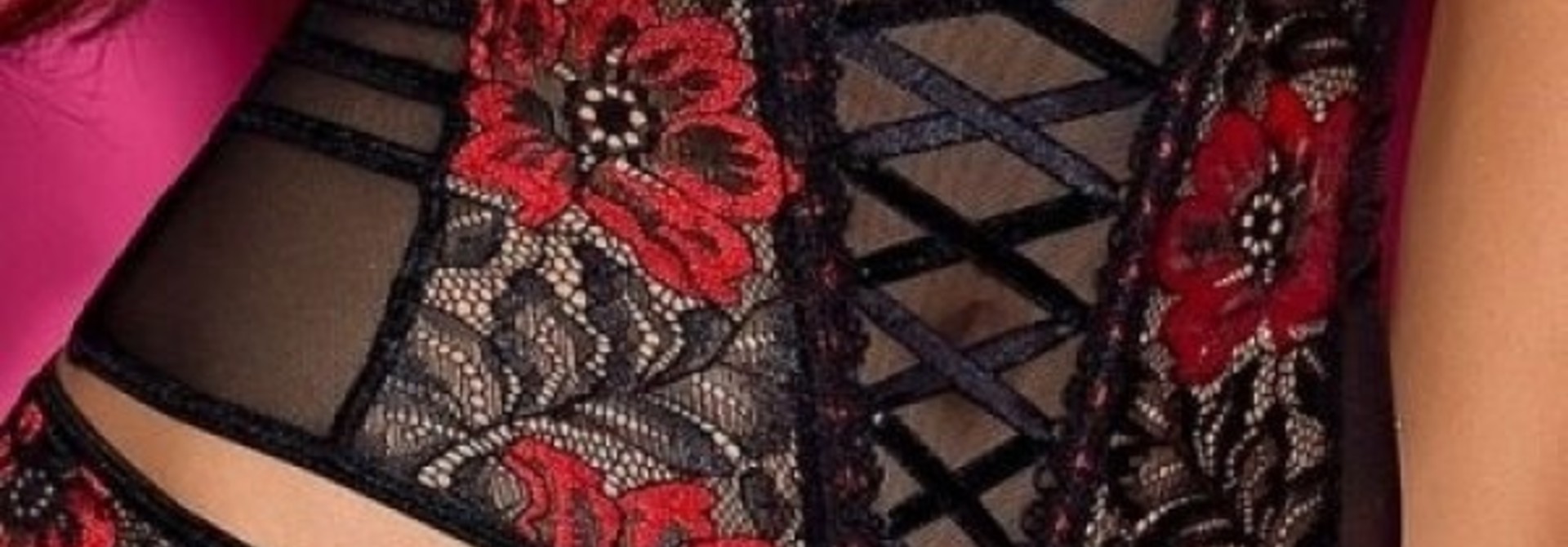 Rood Zwarte Lingerie Gordel