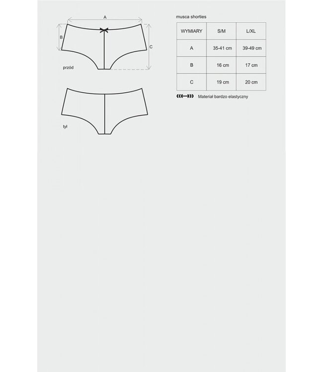 Obsessive  SALE L/XL - Shorty Zwart met Rood