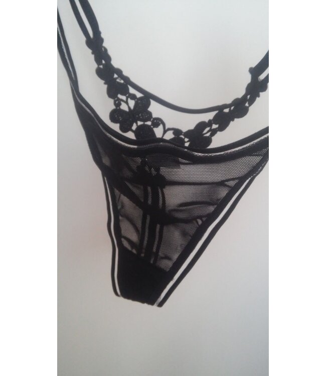 Roza SALE XL - Luxe String Zwart
