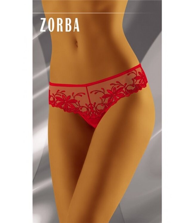 SALE M - Rode Hipster slip met Patroon