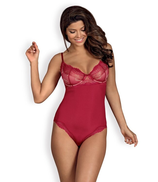 Obsessive SALE S/M Donkerrode Stringbody Roswita