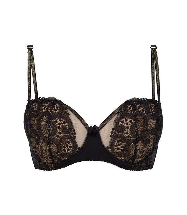 Axami Zwarte beha met goud