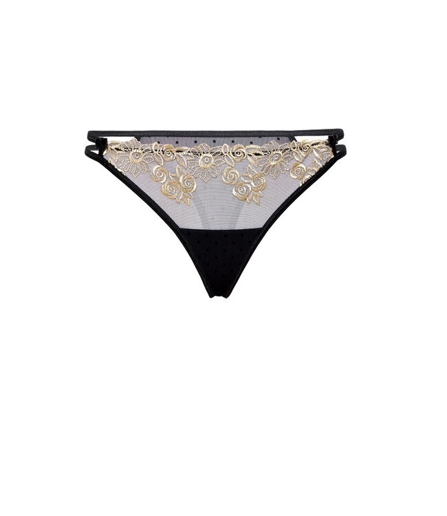 Roza Nefra String Zwart met Goud