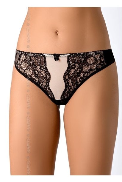 SALE M - XL - 3XL - String Zwart met Beige