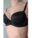 MissRosy SALE 70B/C - Zwart satijnen push up beha met kant
