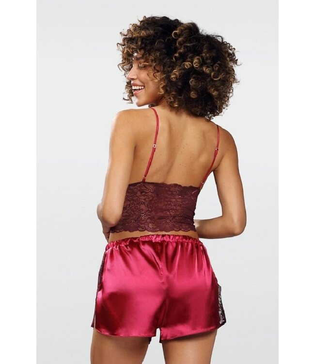 DKaren SALE XL & 2XL - Donkerrode Shortama Patty