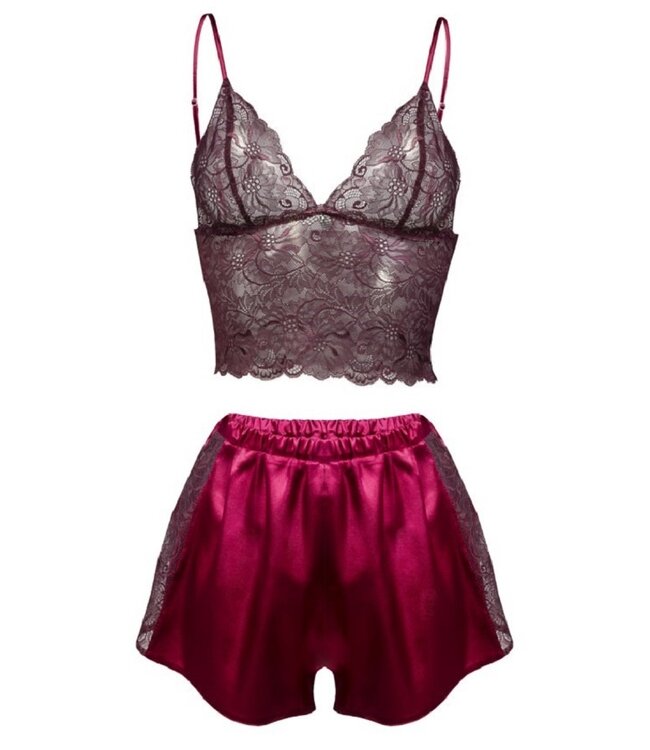 DKaren SALE XL & 2XL - Donkerrode Shortama Patty