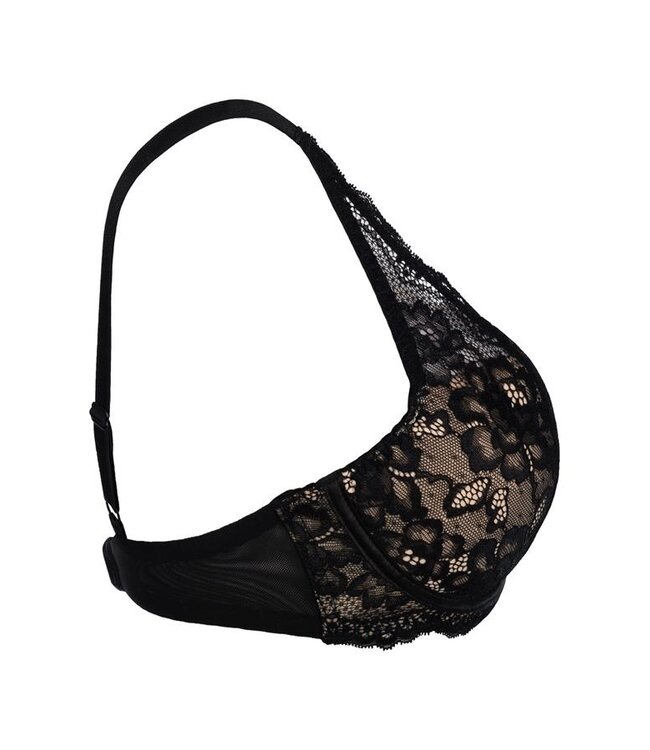 Axami SALE 70B/C/E - 75B- Zwart Beige Push Up Beha Zaina