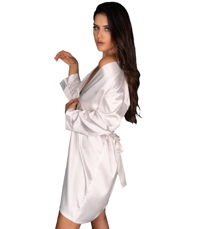 LivCo Corsetti Fashion SALE XL Mirdama Ochtendjas Gebroken Wit Satijn