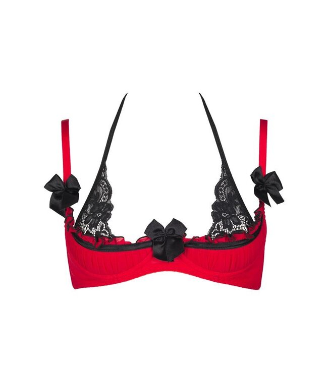 Axami Sexy kwart cup beha rood met zwart grote maat