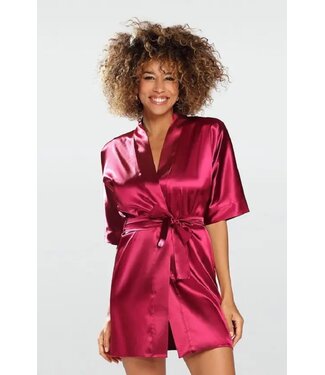 DKaren Donkerrode Kimono Satijn