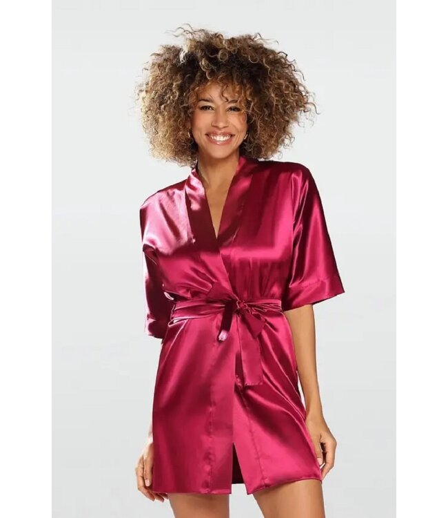 DKaren Donkerrode Kimono Satijn tm maat 42