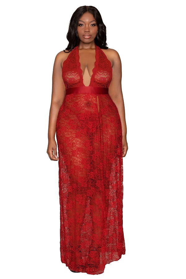 Rood kanten lingerie jurk Roxy mt. 42-50-1