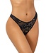 Axami Zwarte string met blauw en goud stiksel