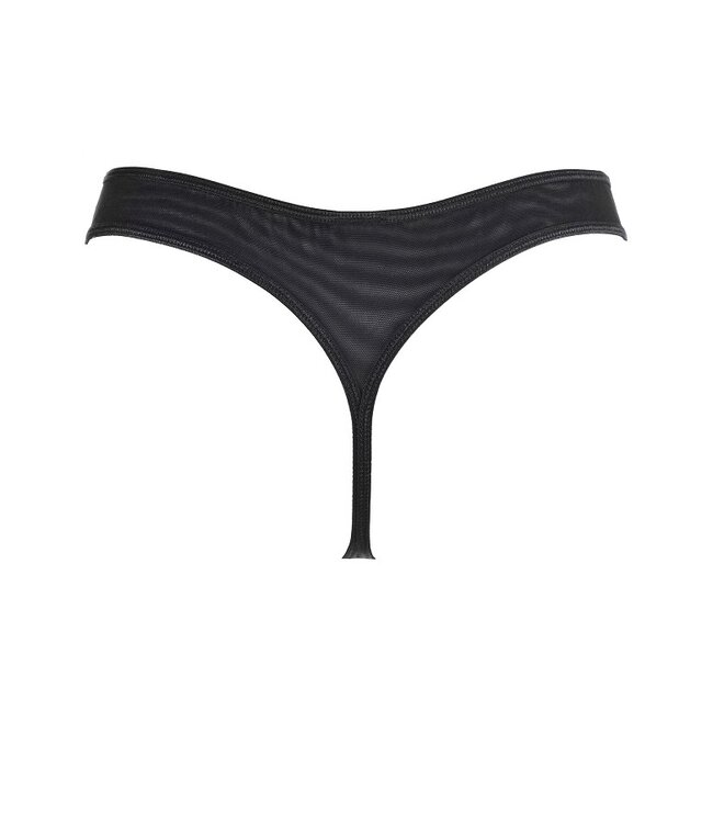 Axami Zwarte string met blauw en goud stiksel