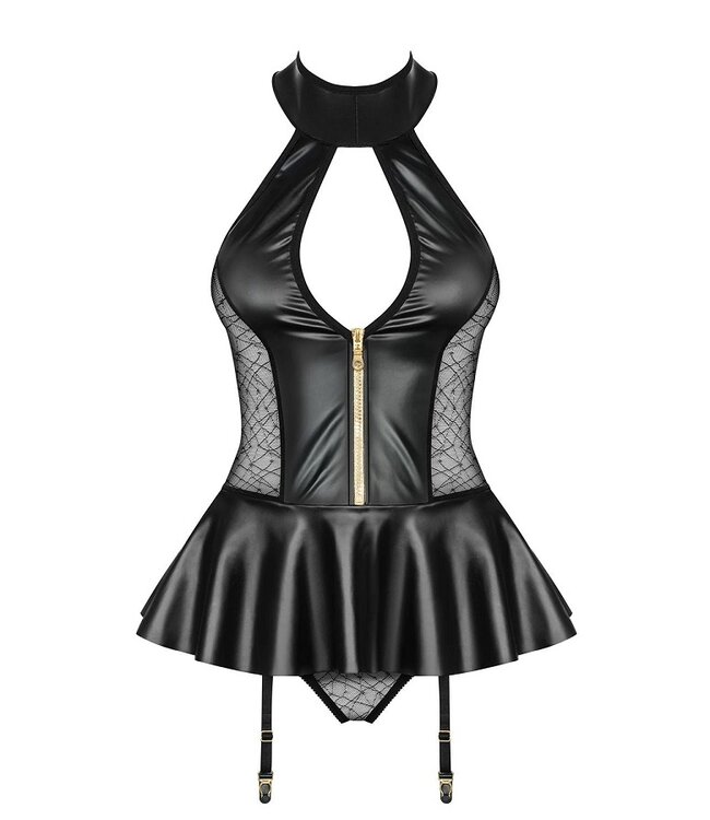 Obsessive Zwarte Wetlook Bustier Vera