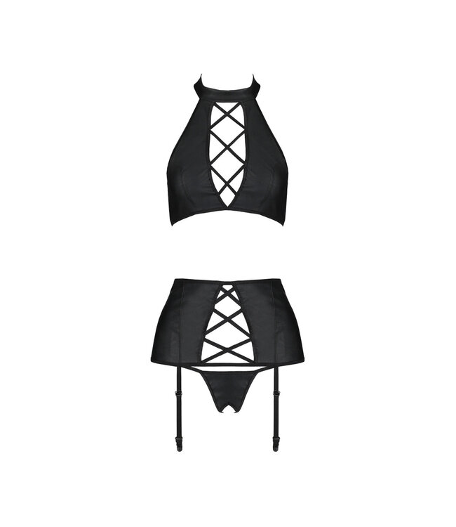 Passion Zwart 3-delig Lingeriesetje Nancy