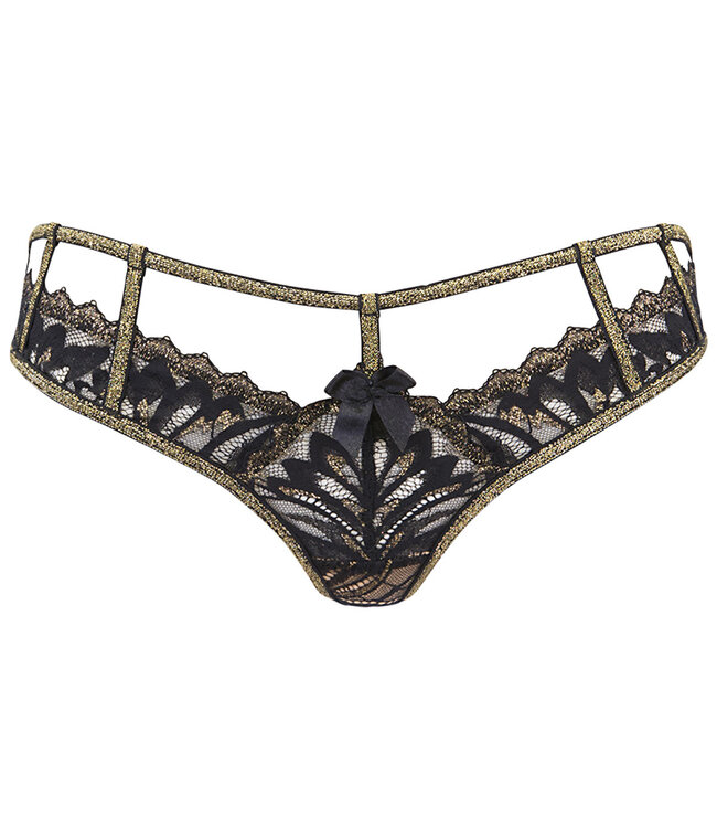 Axami Sensual Paradise Lingerie String Zwart met Goud